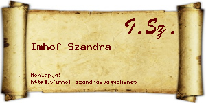 Imhof Szandra névjegykártya